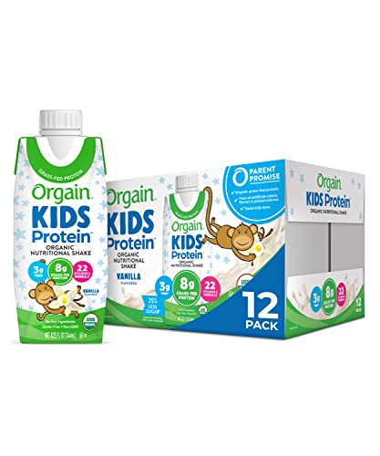 0795186600389 - ORGAIN ORGANIC KIDS PROTEIN NUTRITIONAL SHAKE, VANILLA - 8G OF PROTEIN, 22 VITAMINS & MINERALS, FRUITS & VEGETABLES, GLUTEN FREE, NON-GMO, 8.25 OZ, 12 COUNT (PACKAGING MAY VARY)