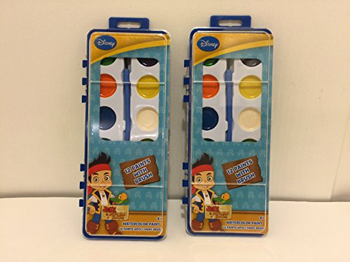 0795229672106 - SET OF 2 JAKE AND NEVER LAND PIRATES KIDS PAINT SETS WITH BRUSH. 12 COLOR EACH
