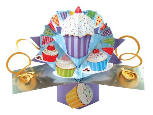 0795418903707 - THE ORIGINAL POP UPS - 048 - CUPCAKES BIRTHDAY CARD BY SECOND NATURE