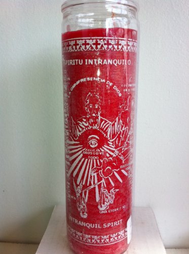 0795434394022 - UNSTILL SPIRIT (ESPIRITU INTRANQUILO) 7 DAY 1 COLOR UNSCENTED RED CANDLE IN GLASS