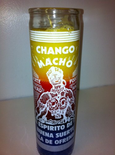 0795434620978 - CHANGO MACHO 7 DAY UNSCENTED 3 COLOR CANDLE IN GLASS