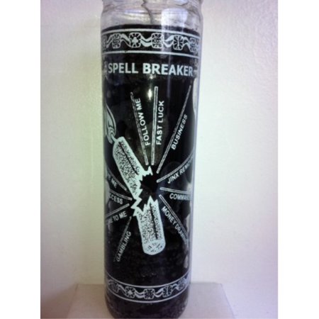 0795434882017 - SPELL BREAKER (ROMPE CONJUROS) 7 DAY UNSCENTED BLACK CANDLE IN GLASS