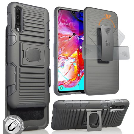 0795777865531 - GALAXY A70 CASE WITH CLIP, NAKEDCELLPHONE BLACK RUGGED COVER FOR SAMSUNG GALAXY A70 (SM-A705) 2019
