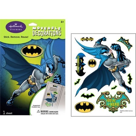 0795902242060 - BATMAN SMALL REMOVABLE WALL DECORATIONS PARTY ACCESSORY BY HALLMARK