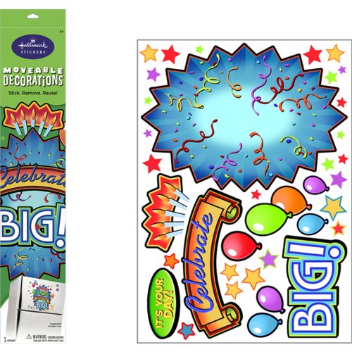 0795902242145 - CELEBRATION BURST REMOVABLE WALL DECORATIONS PARTY ACCESSORY