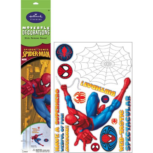 0795902242190 - SPIDER-MAN BIRTHDAY REMOVABLE WALL DECORATIONS PARTY ACCESSORY
