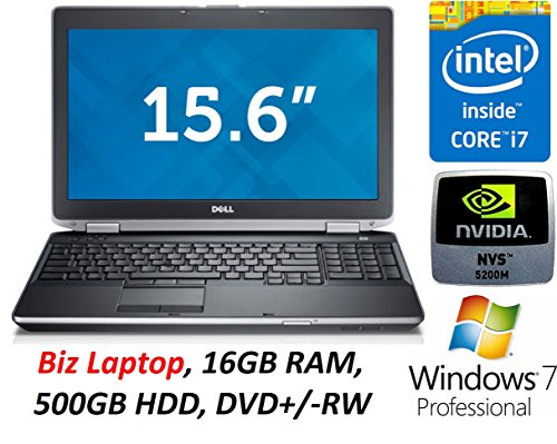 0795962339892 - DELL LATITUDE E6530 15.6 FULL HD BUSINESS LAPTOP PC, INTEL CORE I7-3740M, 16GB DDR3 RAM, 500GB HDD, DVD+/-RW, NVIDIA NVS 5200M GRAPHICS, WINDOWS 7 PROFESSIONAL (CERTIFIED REFURBISHED)
