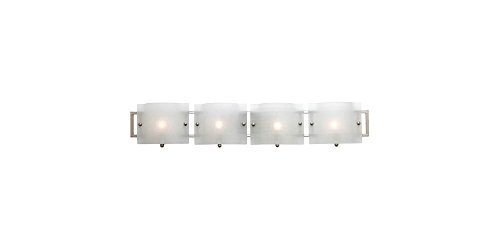0796299121747 - ACCESS LIGHTING 53314-BS/CKF NARA 4-LIGHT ADA WALL/VANITY FIXTURE, BRUSHED STEEL FINISH WITH CHECKERED FROSTED GLASS SHADES BY ACCESS LIGHTING