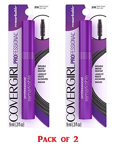 0796433421962 - COVERGIRL PROFESSIONAL REMARKABLE SMUDGE PROOF MASCARA, 210 BLACK BROWN (PACK OF 2)