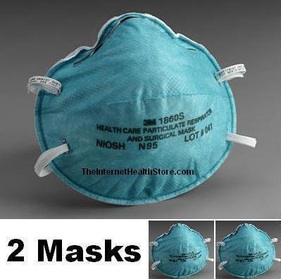 0796433846079 - 3M 1860S N95 HEALTH CARE RESPIRATORS 2-PACK (2 SMALL, CHILD SIZE MASKS)