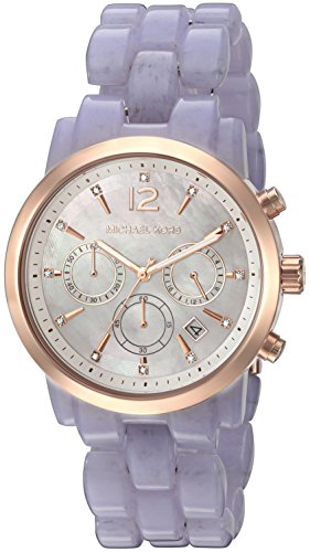 0796483226081 - MICHAEL KORS WOMEN'S MK6312 AUDRINA ROSE GOLD-TONE WATCH WITH PURPLE RESIN BAND