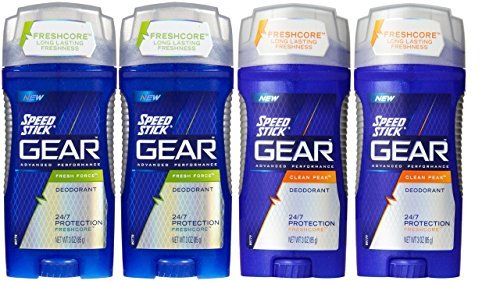 0796520329805 - SPEED STICK GEAR COMBO PACK FRESH FORCE AND CLEAN PEAK (4 PACK)