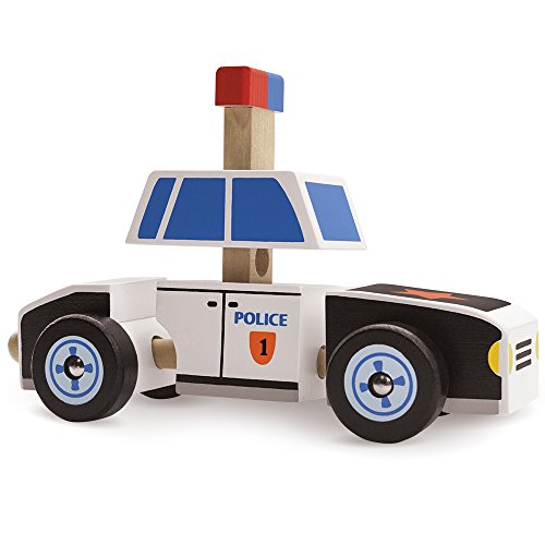 0796520352926 - WOODEN WONDERS PUT-IT-TOGETHER POLICE CRUISER - 2-IN-1 3D ASSEMBLY PUZZLE (8PCS.) BY IMAGINATION GENERATION
