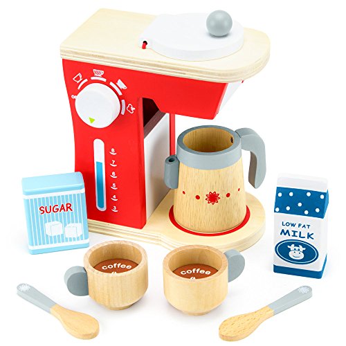 0796520353022 - WOOD EATS! GOOD MORNINGS COFFEE MAKER PLAYSET WITH MILK AND SUGAR (10PCS.) BY IMAGINATION GENERATION