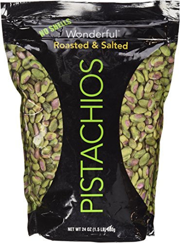 0796549864813 - WONDERFUL PISTACHIOS ROASTED AND SALTED NO SHELLS PISTACHIOS 24 OUNCE BAG