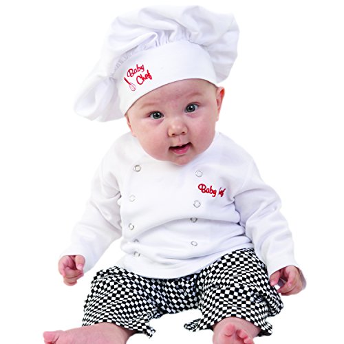 0796629468146 - BABY ASPEN BABY CHEF 3 PIECE LAYETTE IN CULINARY GIFT BOX, WHITE, 0-6 MONTHS