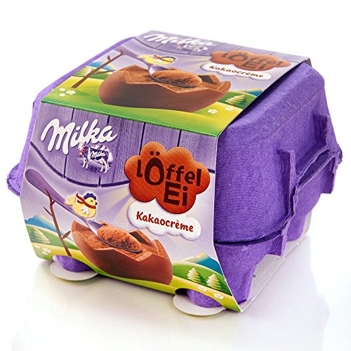 0796762593507 - MILKA LOFFEL EI- 4 CHOCOLATE EGGS WITH CHOCOLATE MOUSSE FILLING-WITH A SPOON