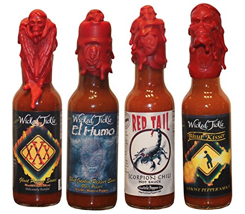 0796762848478 - HOT SAUCE GIFT SET HOTTEST GHOST PEPPER SCORPION WAX SEALED HOT COLLECTION