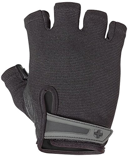 0796793150663 - HARBINGER MEN'S POWER WEIGHTLIFTING GLOVES WITH STRETCHBACK MESH AND LEATHER PALM (PAIR), LARGE