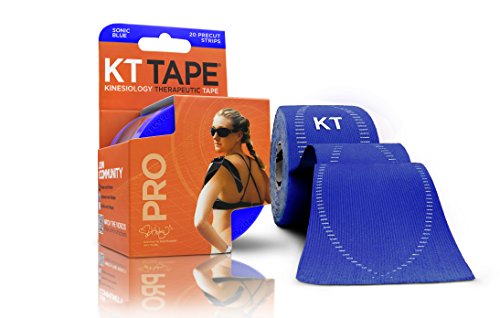 0796793739219 - KT TAPE PRO SYNTHETIC ELASTIC KINESIOLOGY 20 PRE CUT STRIPS THERAPEUTIC TAPE, 10-INCH, SONIC BLUE