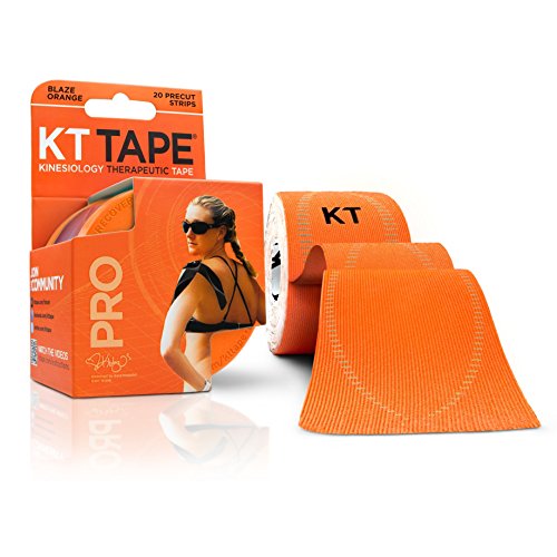 0796793739264 - KT TAPE PRO SYNTHETIC ELASTIC KINESIOLOGY 20 PRE-CUT 10-INCH STRIPS THERAPEUTIC TAPE, BLAZE ORANGE