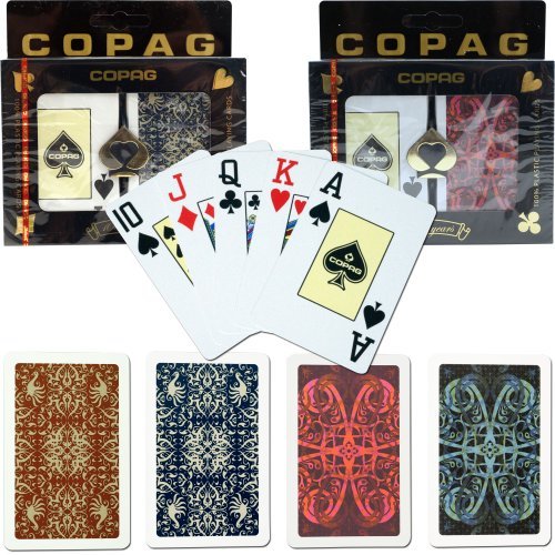 0796793901609 - COPAG BRIDGE SIZE JUMBO INDEX - GOLD LINE SCRIPT AND ALDRAVA CARDS BY COPAG