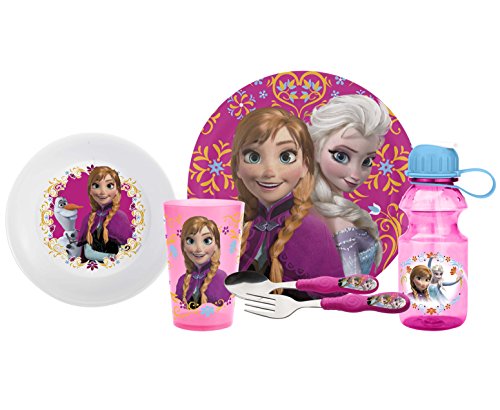 0796793931477 - ZAK! DESIGNS MEALTIME SET, PLATE, BOWL, TUMBLER, WATER BOTTLE, FORK & SPOON WITH