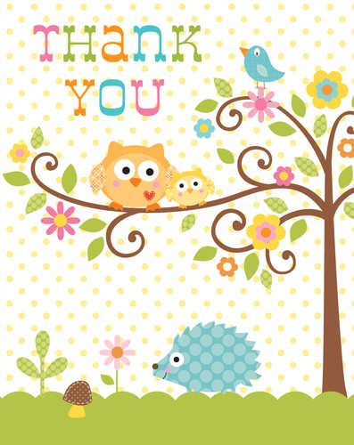 0796841902466 - CREATIVE CONVERTING HAPPI TREE SWEET BABY THANK YOU NOTES, 8 COUNT