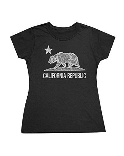 0796890302842 - P&B VINTAGE CALIFORNIA REPUBLIC BEAR WOMEN'S T-SHIRT, S, BLACK