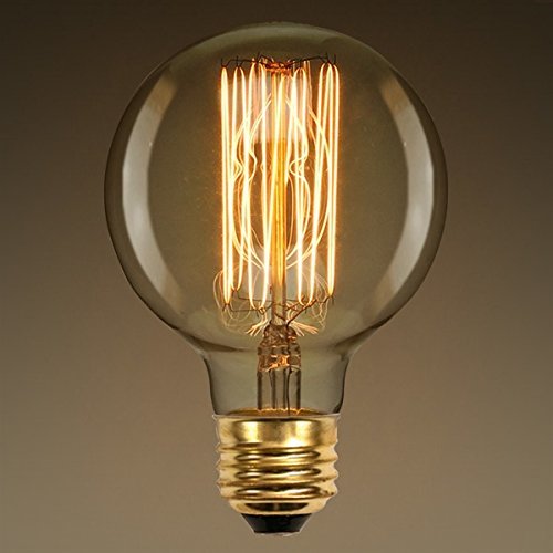 0796890970690 - SET OF 2 ARTIFACT DESIGN ANTIQUE STYLE DIMMABLE VINTAGE LOOK EDISON GLOBE 40 WATT LIGHT BULB BRASS E26 BASE , 3.5 INCHES DIAMETER GREAT SUITS FOR CHANDELIERS , PENDANT LIGHTING AND WALL SCONES