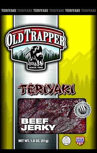 0079694223064 - OLD TRAPPER TERIYAKI BEEF JERKY (6-1.8OZ. BAGS) - TRADITIONAL STYLE REAL WOOD SMOKED - HEALTHY SNACK – GREAT FOR LUNCH, SNACKS AND SHARING - MADE FROM 100% TOP ROUNDS