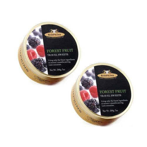 0797142850876 - SIMPKINS TRAVEL SWEETS TIN 200G - FOREST FRUIT FLAVOUR-PACK OF 2 BY SIMPKINS