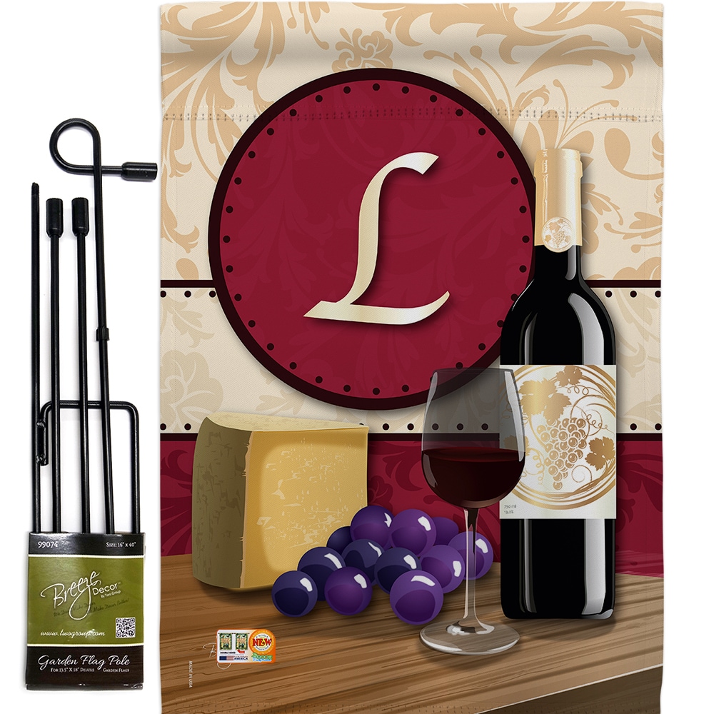 0079727750710 - BREEZE DECOR BD-WI-GS-130220-IP-BO-D-US14-BD 13 X 18.5 IN. WINE L INITIAL HAPPY HOUR & DRINKS
