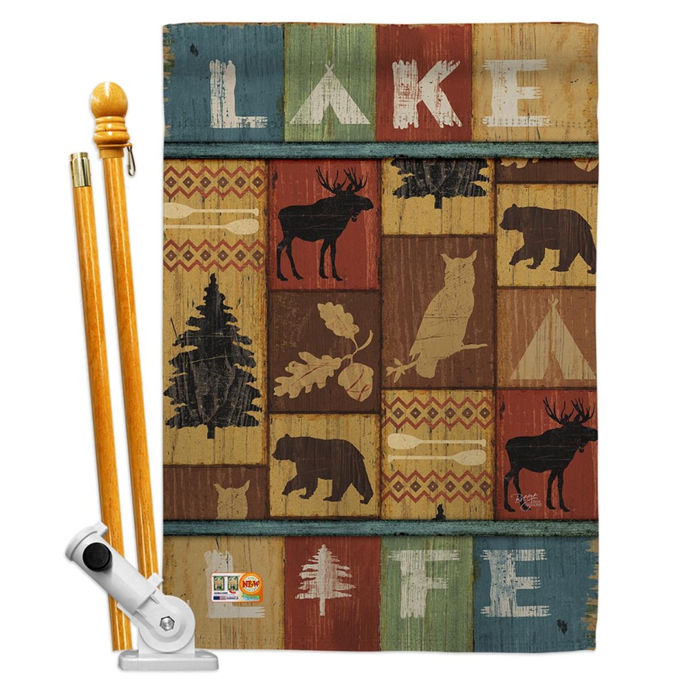 0079727795704 - BREEZE DECOR BD-OU-HS-109055-IP-BO-D-US18-WA 28 X 40 IN. LAKE LIFE NATURE OUTDOOR IMPRESSIONS