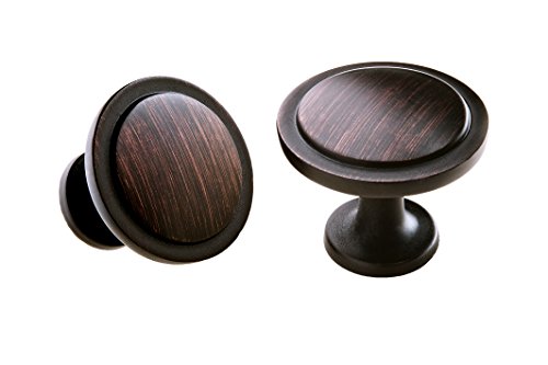 0797337489584 - SOLID CABINET KNOBS- (30PACK) OIL RUBBED BRONZE W/ SCREWS FOR DOORS AND DRAWERS W/100 SOFT CLOSE SOUND DAMPENING BUMPERS