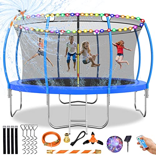 0797424555024 - TATUB 12FT TRAMPOLINE FOR KIDS AND ADULTS, OUTDOOR TRAMPOLINES WITH NET AND CURVED POLES, PUMPKIN TRAMPOLINE CAPACITY FOR 3-5