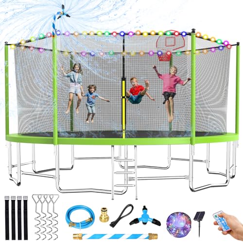 0797430413271 - TATUB 16FT TRAMPOLINE FOR KIDS AND ADULTS OUTDOOR TRAMPOLINES WITH BASKETBALL HOOP AND NET, RECREATIONAL LARGE TRAMPOLINE WITH ACCESSORIES SET FOR 6-8 CHILDREN AND TEENS, ADULTS