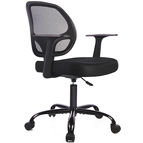0797434423887 - OFFICE CHAIR ERGONOMIC DESK CHAIR COMPUTER MESH CHAIR EXECUTIVE HOME OFFICE CHAIRS WITH LUMBAR SUPPORT ARMREST ROLLING SWIVEL ADJUSTABLE MID BACK (JET BLACK)