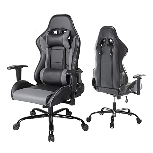 0797434730770 - GAMING CHAIR, ERGONOMIC OFFICE GAME CHAIR HIGH BACK COMPUTER DESK CHAIR, BLACK/GRAY