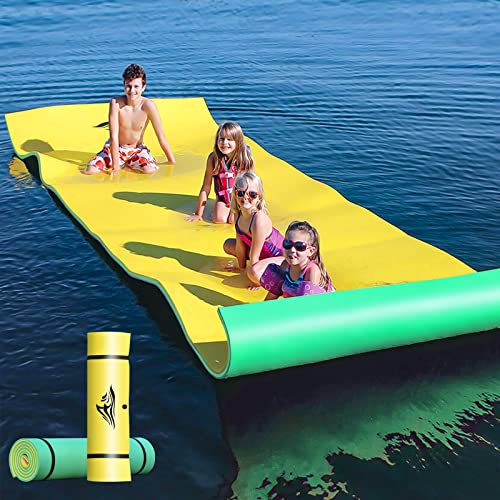 0797447266891 - LYROMIX WATER FLOATING MAT FOR LAKES AND POOLS, 12 X 6 FT LILY PAD FLOATING MAT OASIS, 3-LAYER XPE THICK FOAM WATER FLOATING PAD FOR FAMILY PARTY, LAKE BEACH RELAXING FLOATS FOR ADULTS & KIDS