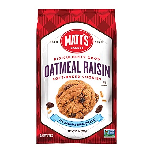0079746220003 - MATTS BAKERY | OATMEAL RAISIN COOKIES | SOFT-BAKED, NON-GMO, ALL-NATURAL INGREDIENTS; SINGLE PACK OF COOKIES (10.5OZ)