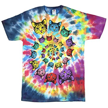0797642555608 - CATOPIA TIE DYE KITTY CAT GRAPHIC T-SHIRT - X-LARGE,MULTICOLOURED