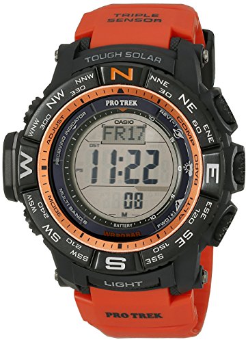 0079767058128 - CASIO MEN'S PRW-3500Y-4CR ATOMIC BLACK DIGITAL WITH RED RESIN BAND, WATCH