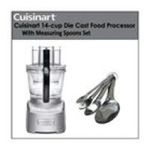 0797734263220 - CUISINART FP-14DC ELITE 14-CUP DIE CASTANHA FOOD PROCESSOR WITH STAINLESS STEEL MEASURING SPOONS 4 PIECE