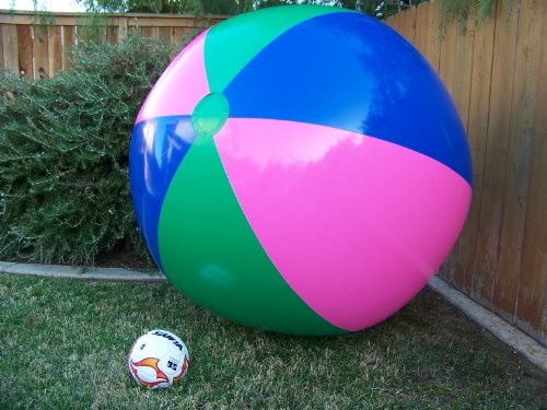 0797734785586 - 51 OR (4 1/4 FT.) TALL INFLATABLE LARGE BEACH BALL, PARTY FUN, MONSTER BALL GIANT XXL
