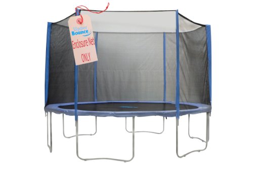 0797734798821 - UPPER BOUNCE TRAMPOLINE ENCLOSURE SAFETY NET FITS FOR 12-FEET ROUND FRAME USING 6 STRAIGHT POLES, INSTALLS OUTSIDE OF FRAME- (POLES SOLD SEPARATELY)