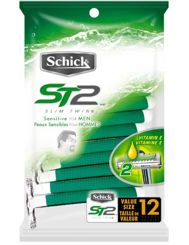 0797978546219 - SCHICK ST2 DISPOSABLE RAZOR, SENSITIVE FOR MEN, 12-COUNT PACKAGES (PACK OF 3)