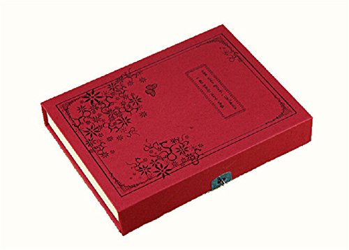 0798154379096 - ZEWIK VINTAGE SECRET GARDEN ABUSE PARIS NOTEBOOK-CLASSIC DIARY &JOURNAL -BLANK&LINED PAGES-KEY AND LOCK -GRADUATION/LOVER GIFTS (RED)