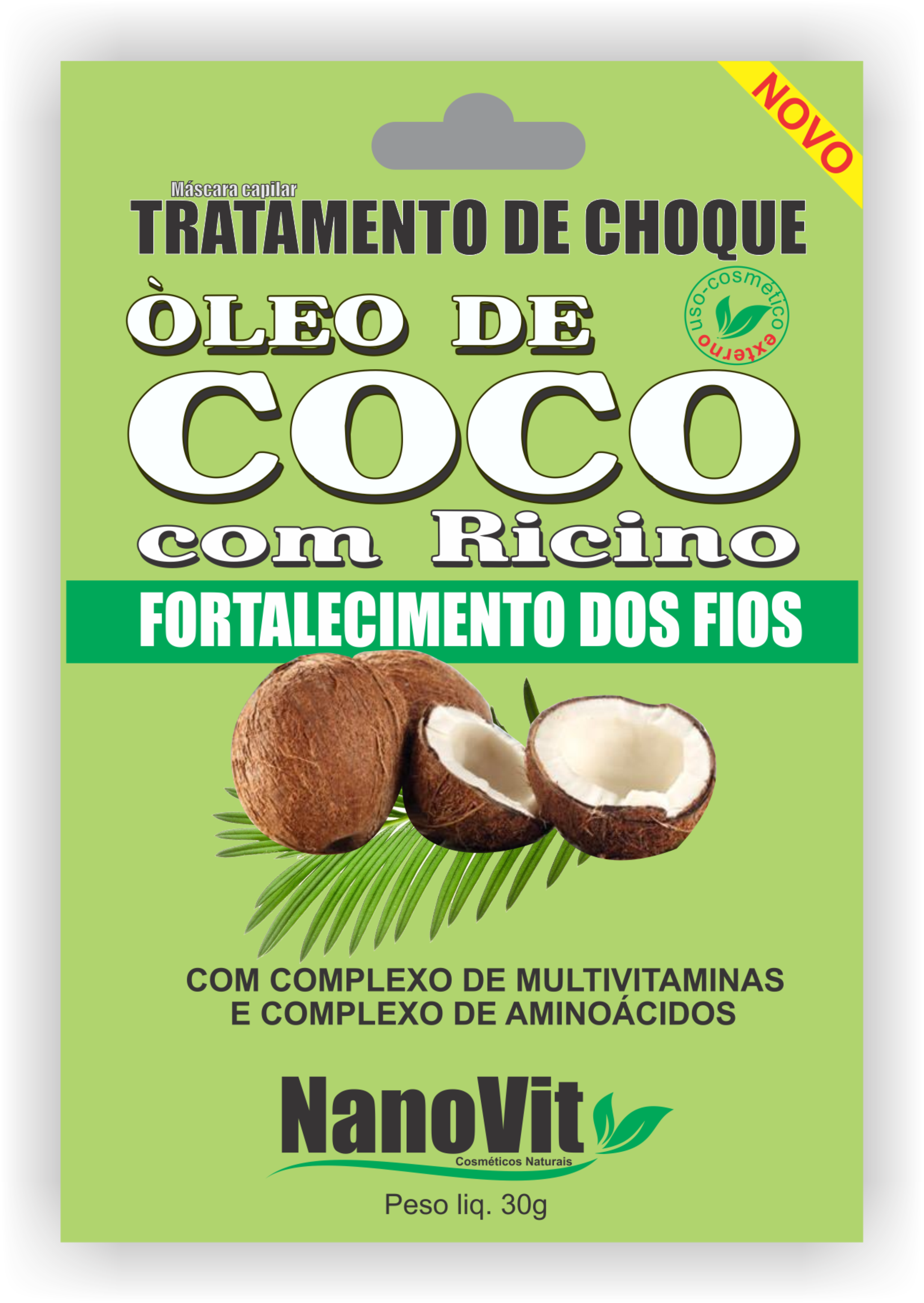 7982505352057 - TRATAMENTO DE CHOQUE OLEO DE COCO COM RICINO 30G