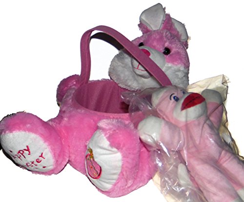 0798276480472 - PINK PLUSH BUNNY HAPPY EASTER BASKET WITH PLUSH PINK SOCK MONKEY RATTLE